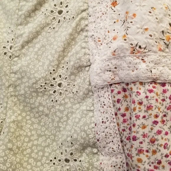 {XL} American Eagle Patchwork Prarie Eyelet Floral Lace Cottagecore Shorts - Picture 6 of 16